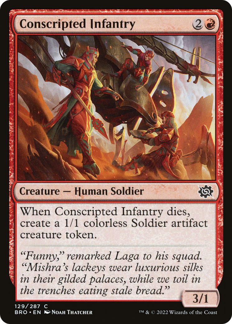 Magic: The Gathering - Conscripted Infantry Foil - The Brothers' War