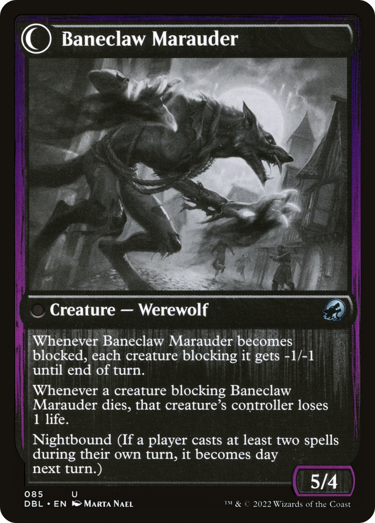 Magic: The Gathering - Baneblade Scoundrel // Baneclaw Marauder Foil - Innistrad: Double Feature