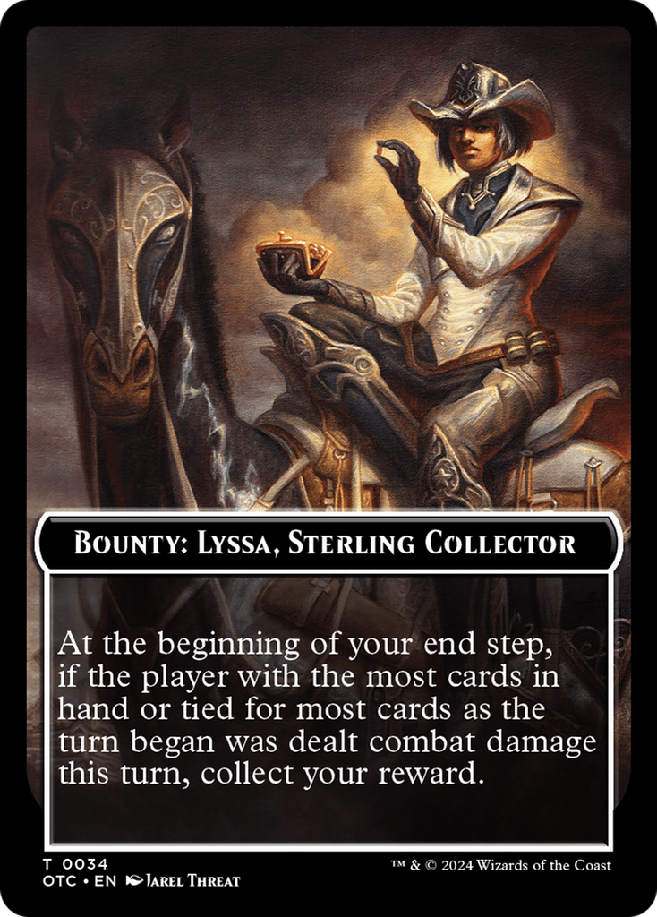 Magic: The Gathering - Bounty: Lyssa, Sterling Collector // Wanted! - Outlaws of Thunder Junction Commander Tokens