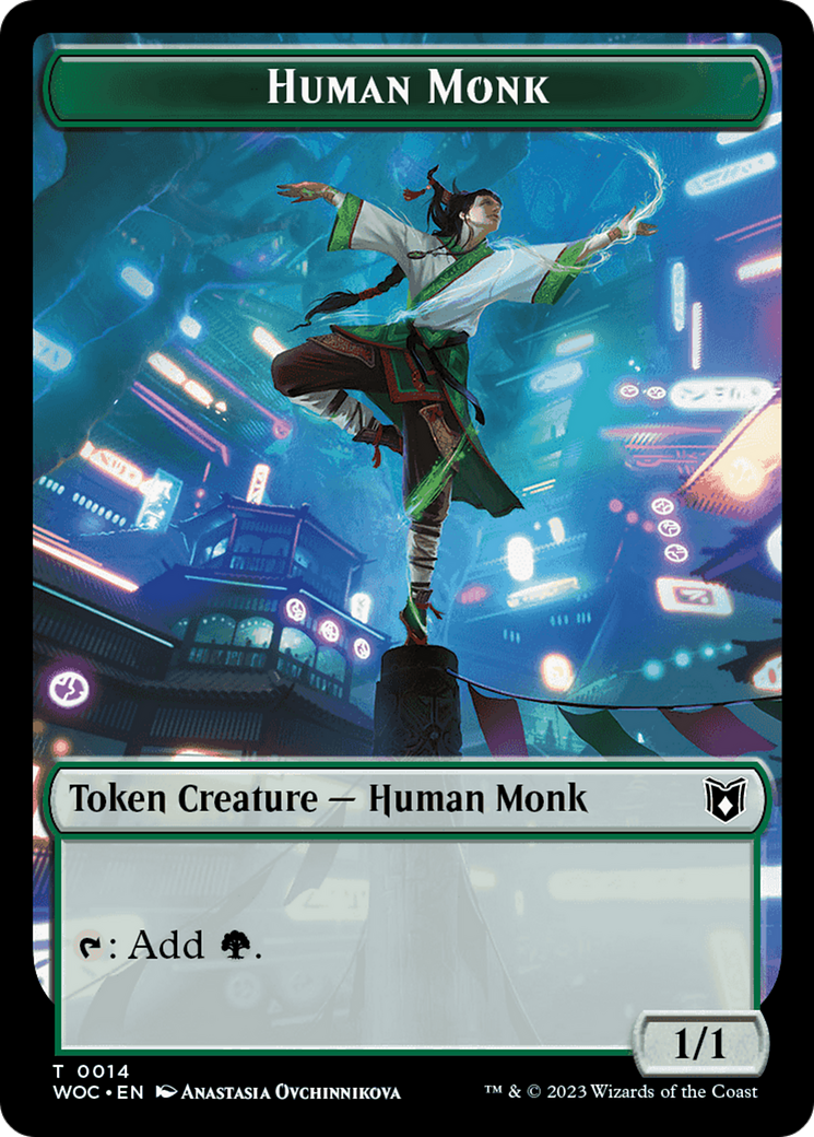 Magic: The Gathering - Human Monk Token - Wilds of Eldraine Commander Tokens