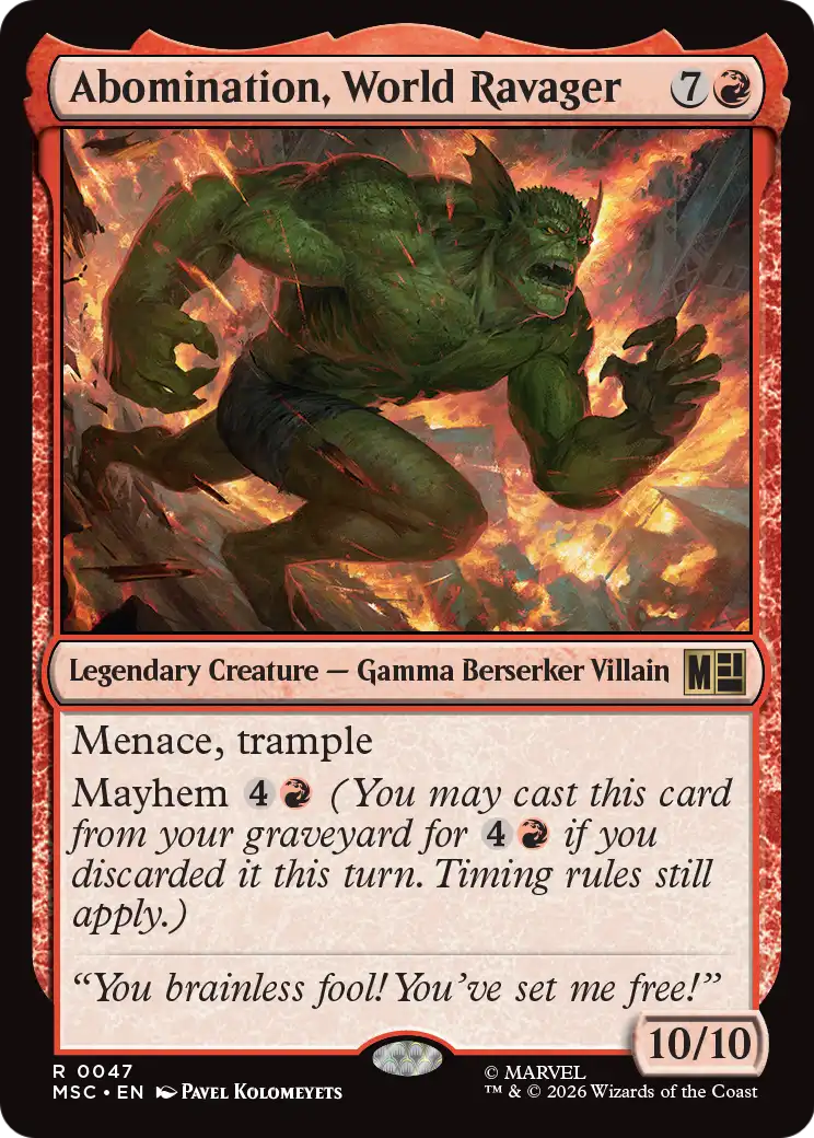 Magic: The Gathering - Abomination, World Ravager - Marvel Super Heroes Commander