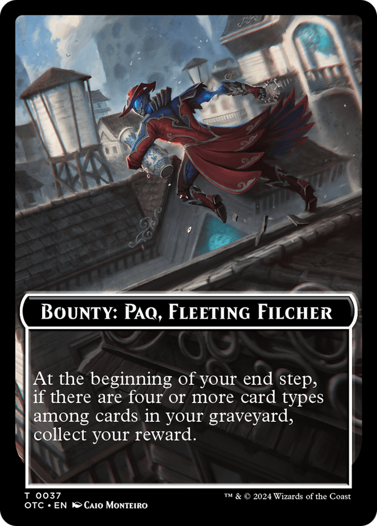 Magic: The Gathering - Bounty: Paq, Fleeting Filcher // Wanted! - Outlaws of Thunder Junction Commander Tokens