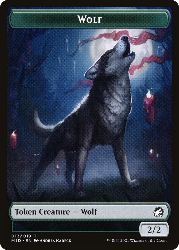Magic: The Gathering - Wolf Token - Innistrad: Midnight Hunt Tokens