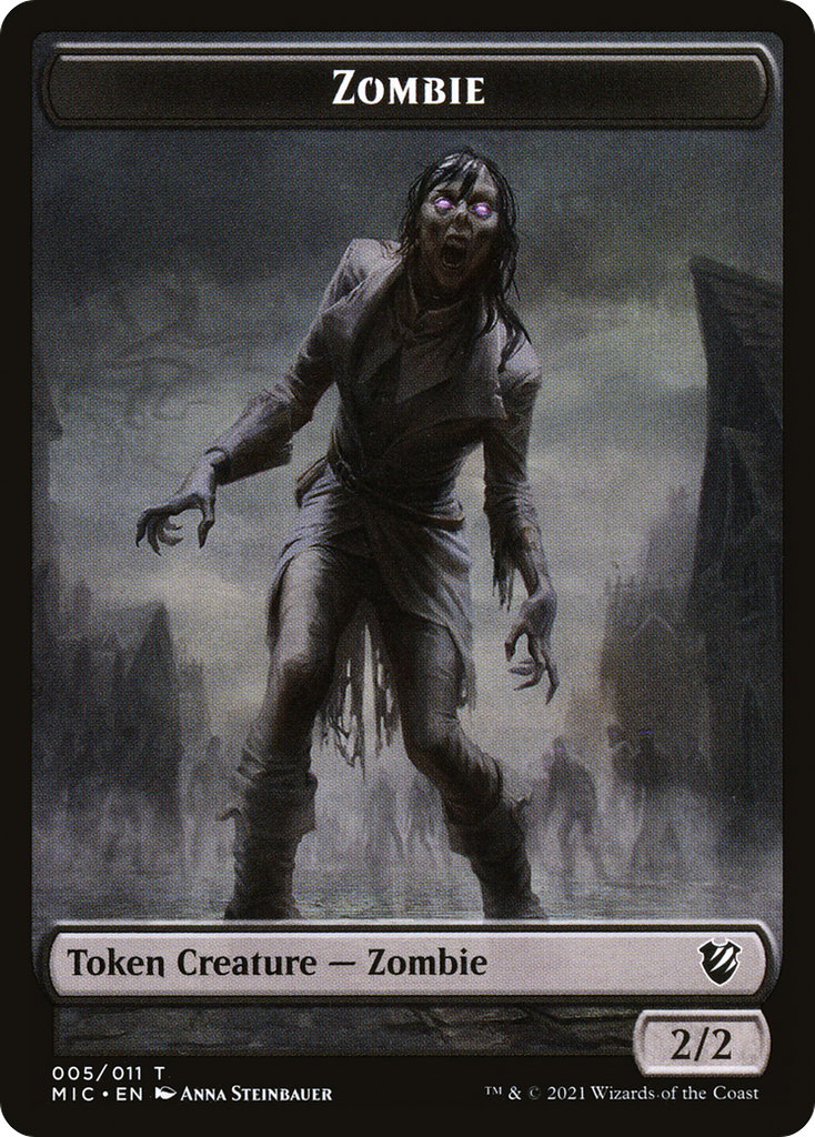 Magic: The Gathering - Zombie Token - Midnight Hunt Commander Tokens