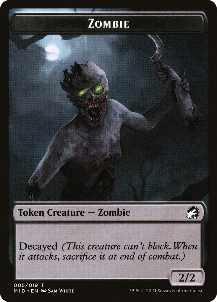 Magic: The Gathering - Zombie Token - Innistrad: Midnight Hunt Tokens