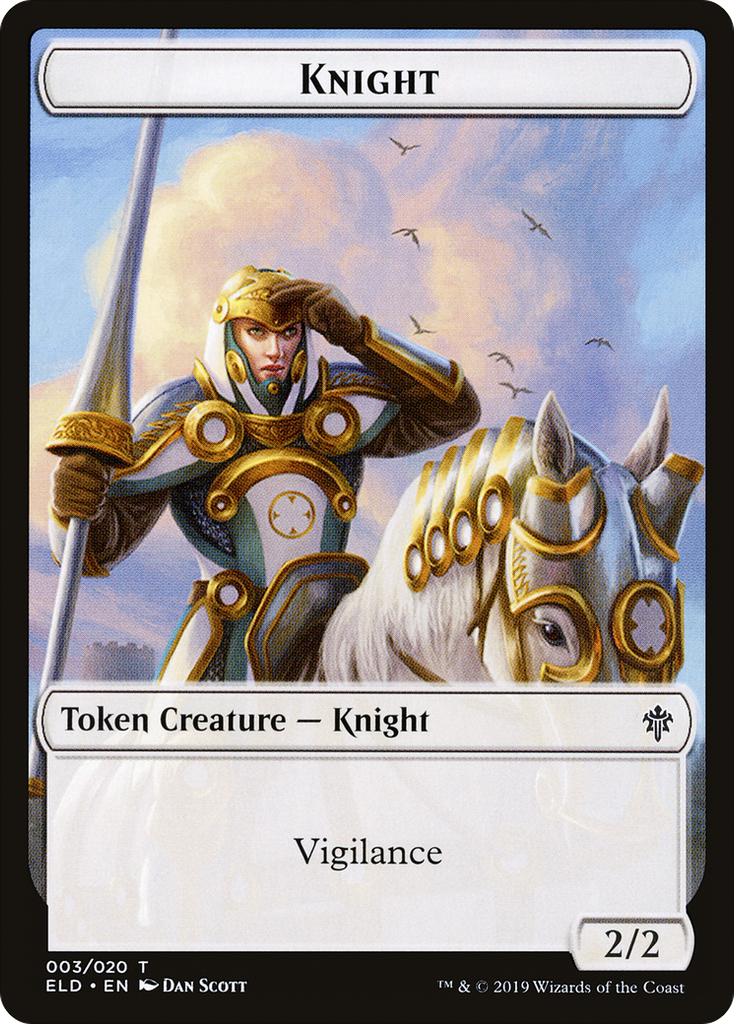 Magic: The Gathering - Knight Token - Throne of Eldraine Tokens