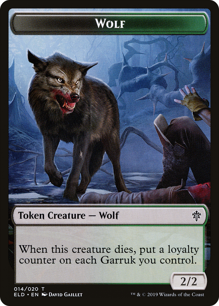 Magic: The Gathering - Wolf Token - Throne of Eldraine Tokens
