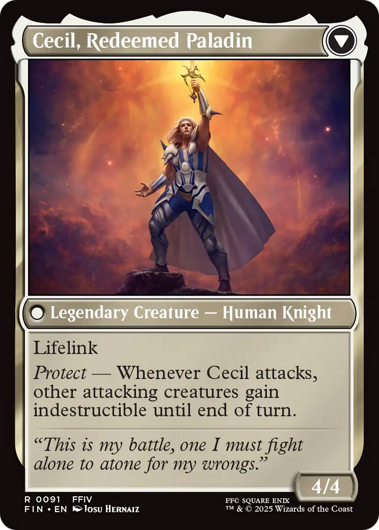 Magic: The Gathering - Cecil, Dark Knight // Cecil, Redeemed Paladin - Final Fantasy