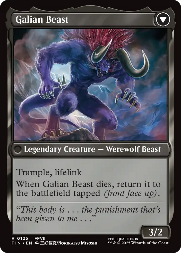 Magic: The Gathering - Vincent Valentine // Galian Beast Foil - Final Fantasy