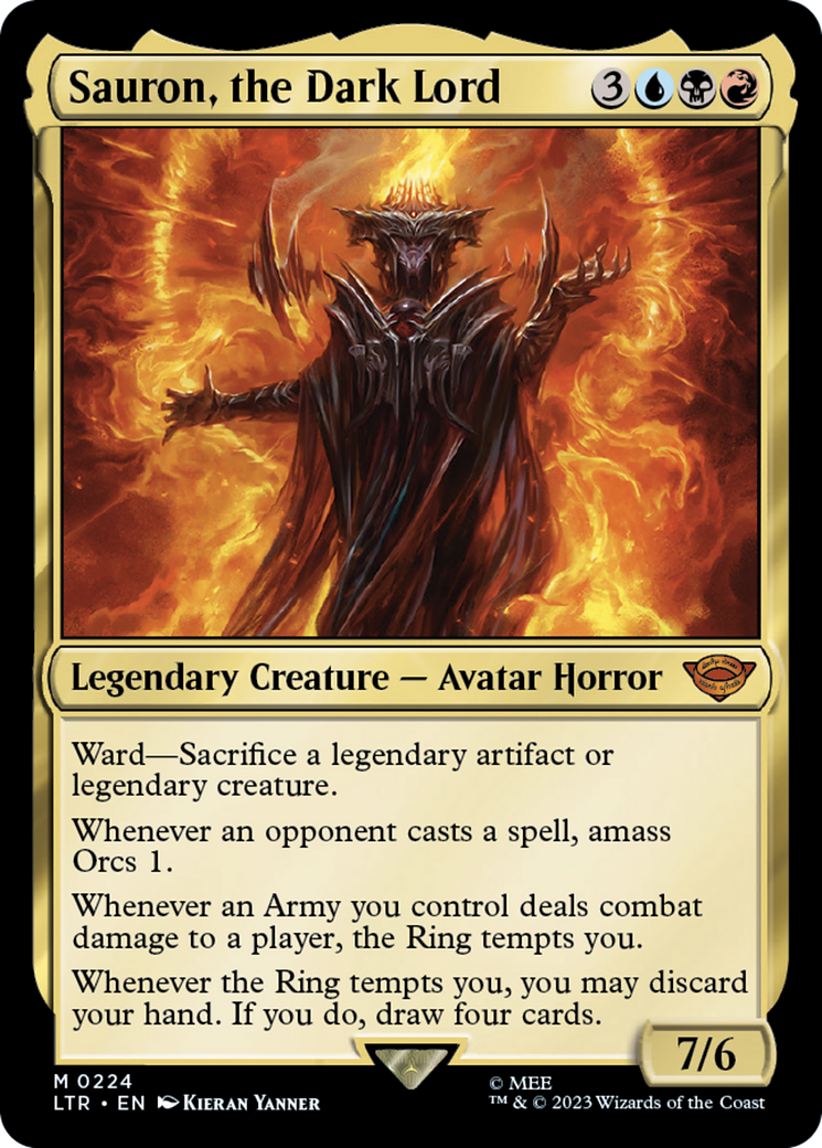 Magic: The Gathering - Sauron, the Dark Lord Foil - The Lord of the Rings: Tales of Middle-earth