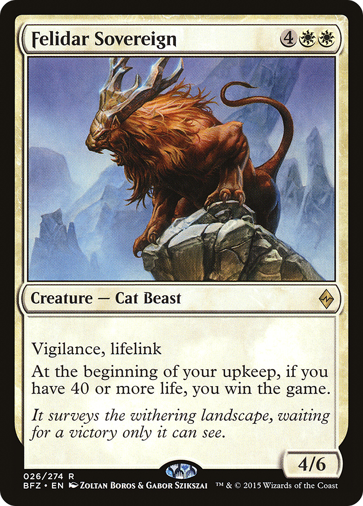 Magic: The Gathering - Felidar Sovereign Foil - Battle for Zendikar