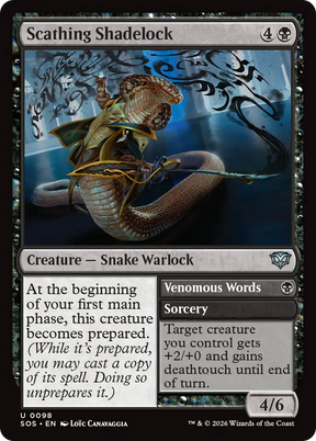 Magic: The Gathering - Scathing Shadelock // Venomous Words - Secrets of Strixhaven