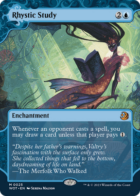 Magic: The Gathering - Rhystic Study Foil - Wilds of Eldraine: Enchanting Tales