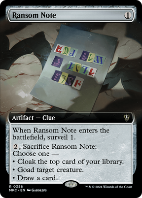 Magic: The Gathering - Ransom Note - Murders at Karlov Manor Commander