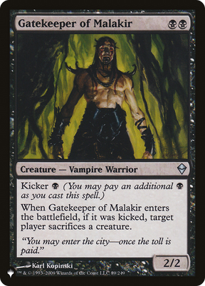 Magic: The Gathering - Gatekeeper of Malakir - The List