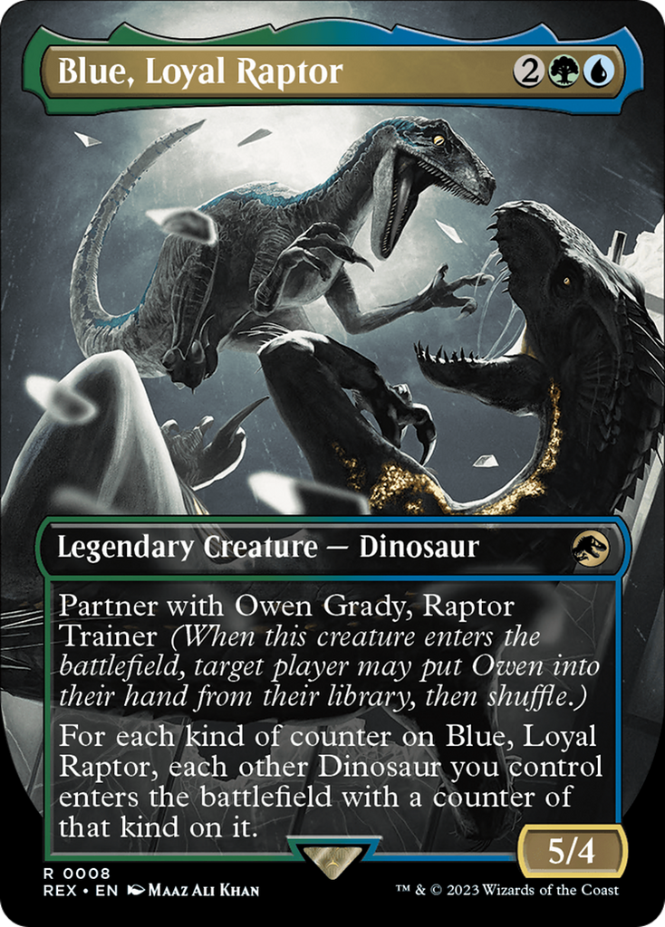 Magic: The Gathering - Blue, Loyal Raptor Foil - Jurassic World Collection