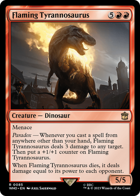 Magic: The Gathering - Flaming Tyrannosaurus Foil - Doctor Who