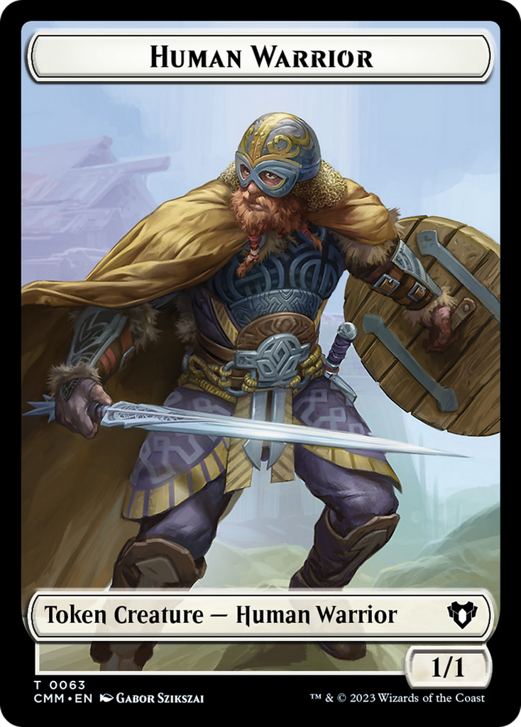 Magic: The Gathering - Human Warrior Token - Commander Masters Tokens