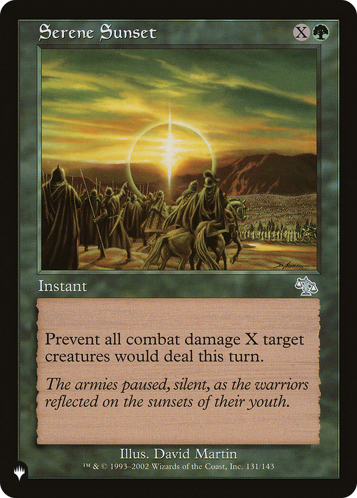 Magic: The Gathering - Serene Sunset - The List