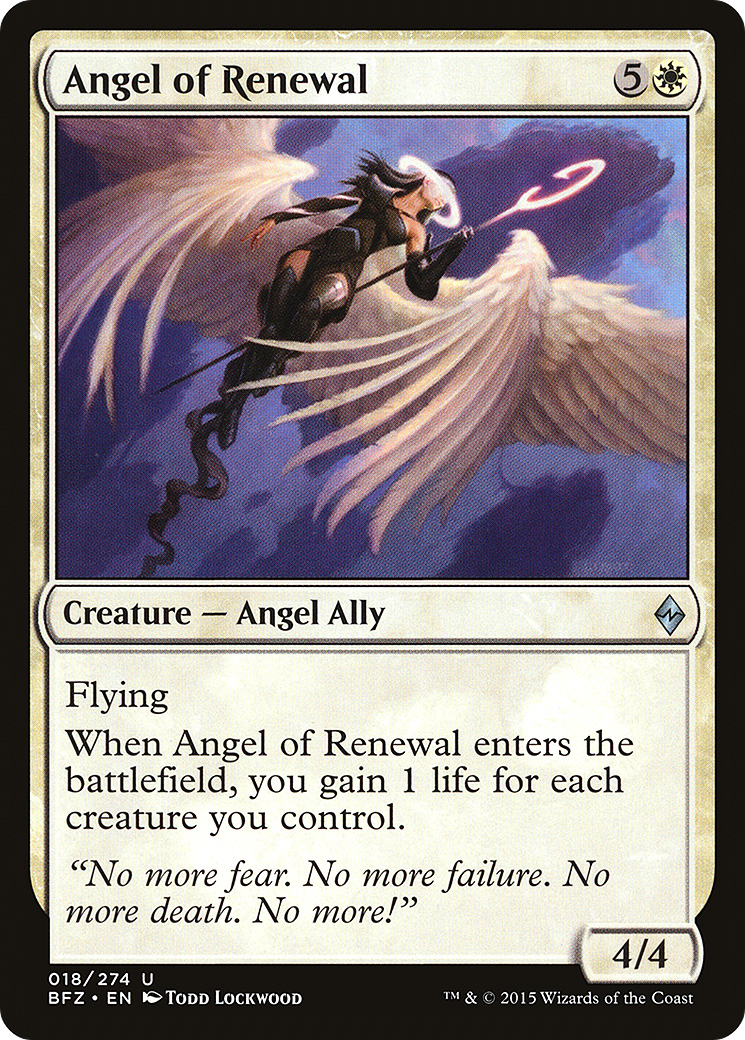 Magic: The Gathering - Angel of Renewal Foil - Battle for Zendikar