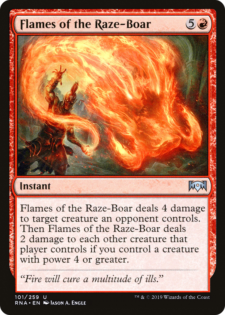 Magic: The Gathering - Flames of the Raze-Boar Foil - Ravnica Allegiance