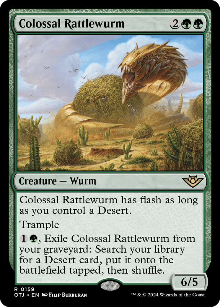 Magic: The Gathering - Colossal Rattlewurm Foil - Outlaws of Thunder Junction