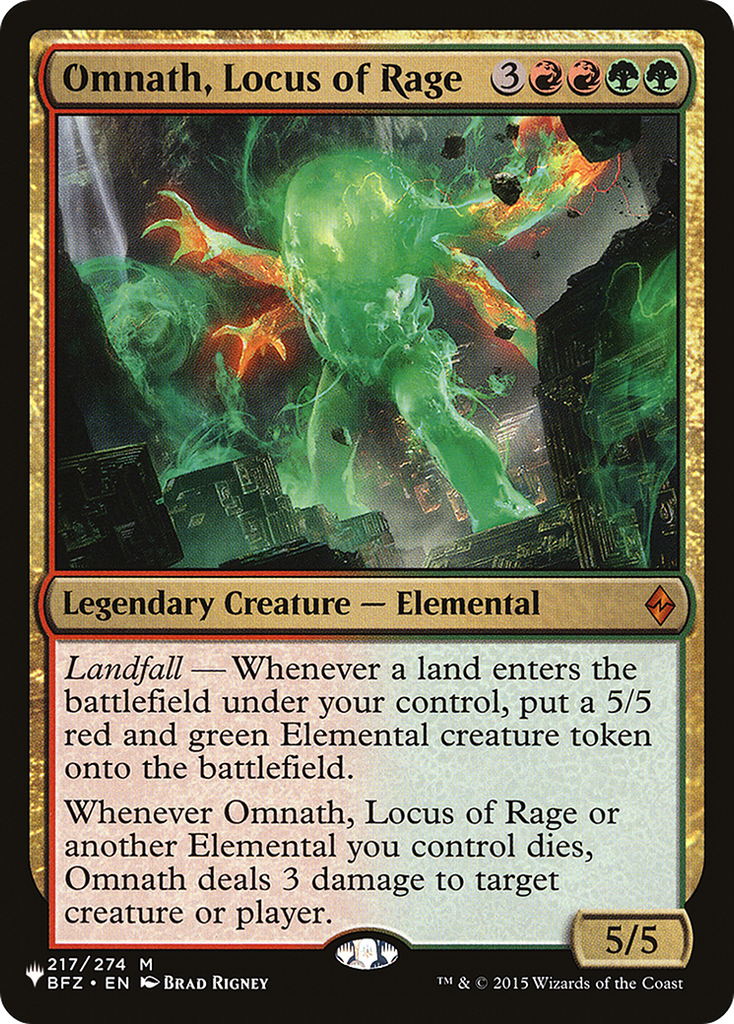 Magic: The Gathering - Omnath, Locus of Rage - The List