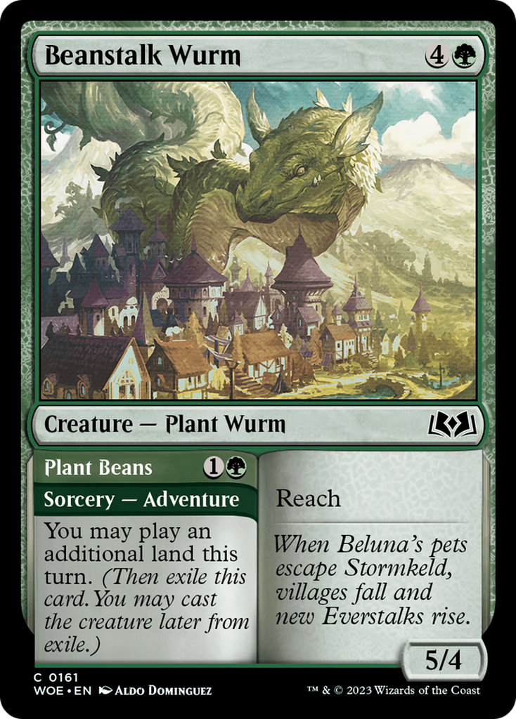 Magic: The Gathering - Beanstalk Wurm // Plant Beans - Wilds of Eldraine