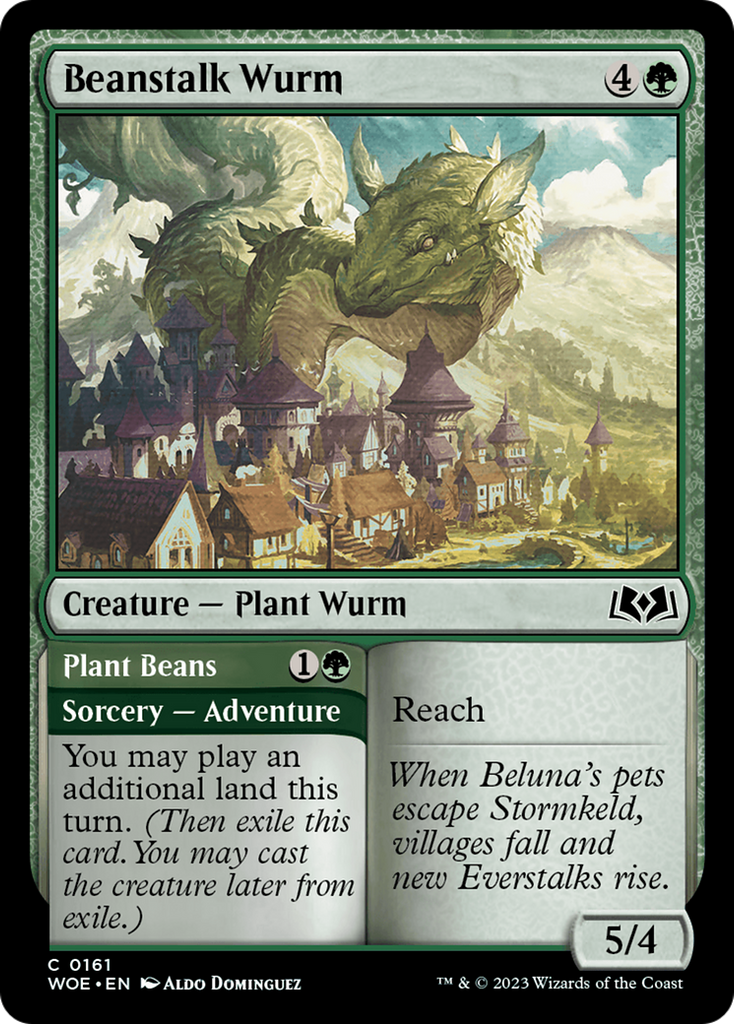 Magic: The Gathering - Beanstalk Wurm // Plant Beans Foil - Wilds of Eldraine