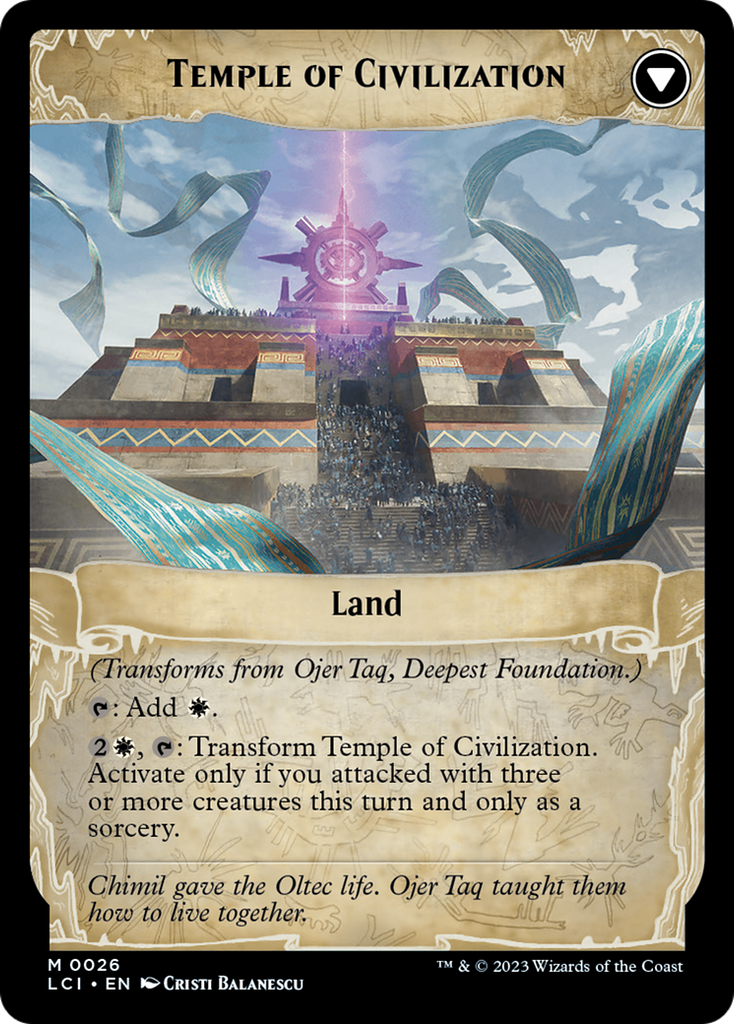 Magic: The Gathering - Ojer Taq, Deepest Foundation // Temple of Civilization Foil - The Lost Caverns of Ixalan