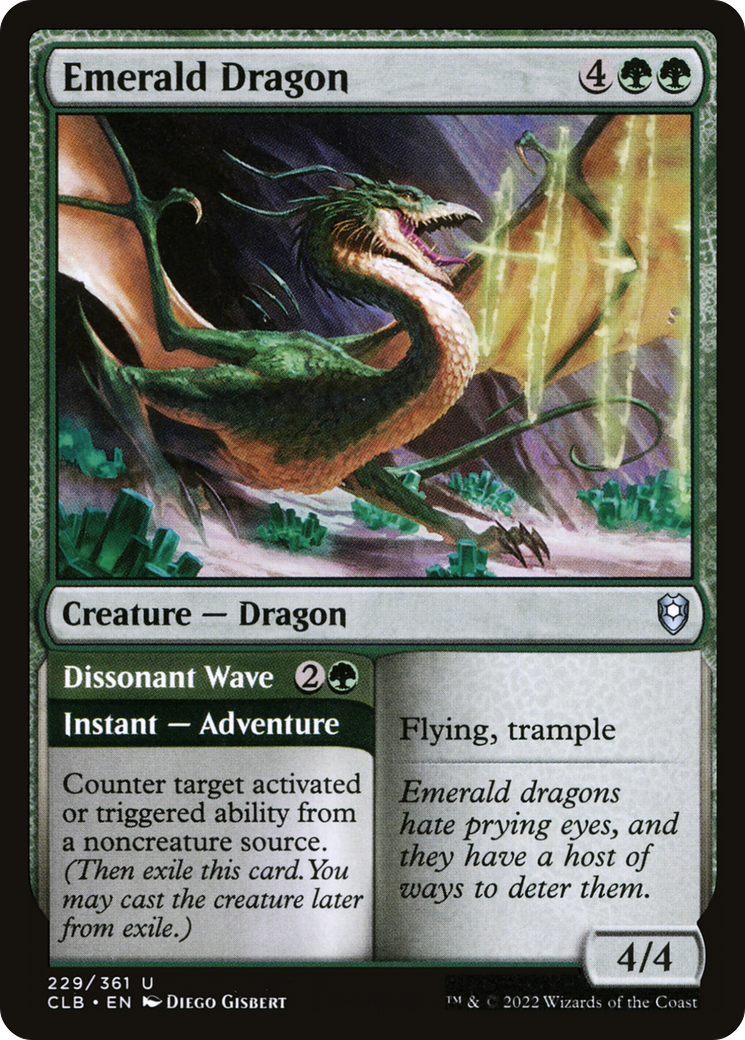 Magic: The Gathering - Emerald Dragon // Dissonant Wave - Commander Legends: Battle for Baldur's Gate