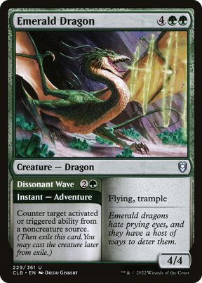 Magic: The Gathering - Emerald Dragon // Dissonant Wave - Commander Legends: Battle for Baldur's Gate