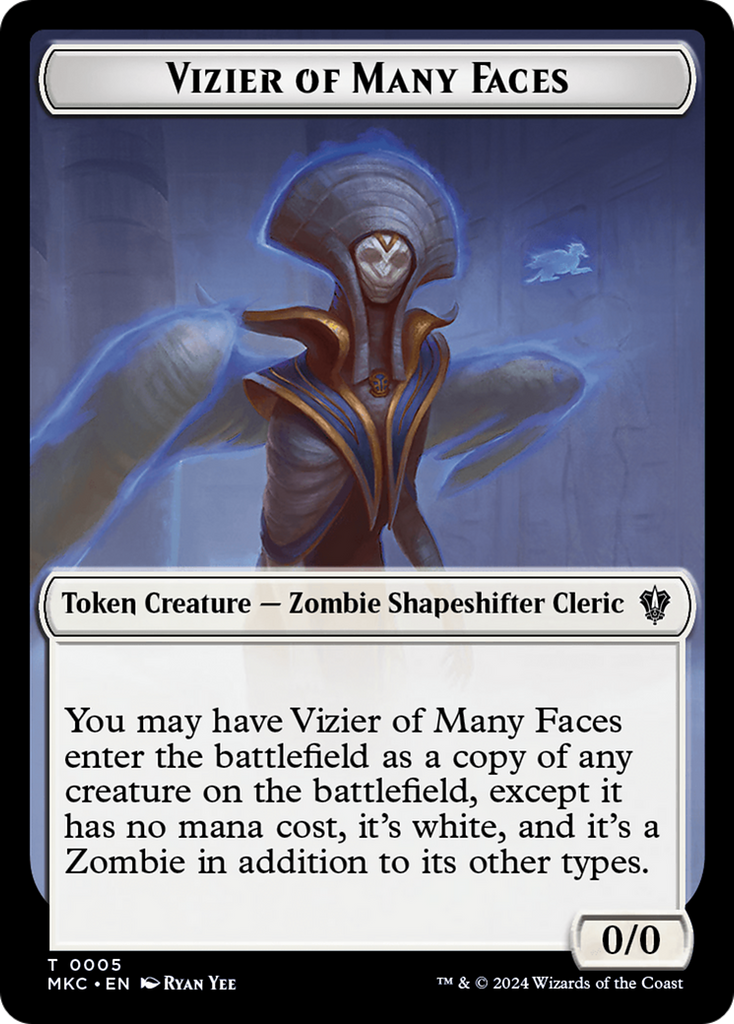 Magic: The Gathering - Vizier of Many Faces Token - Murders at Karlov Manor Commander Tokens