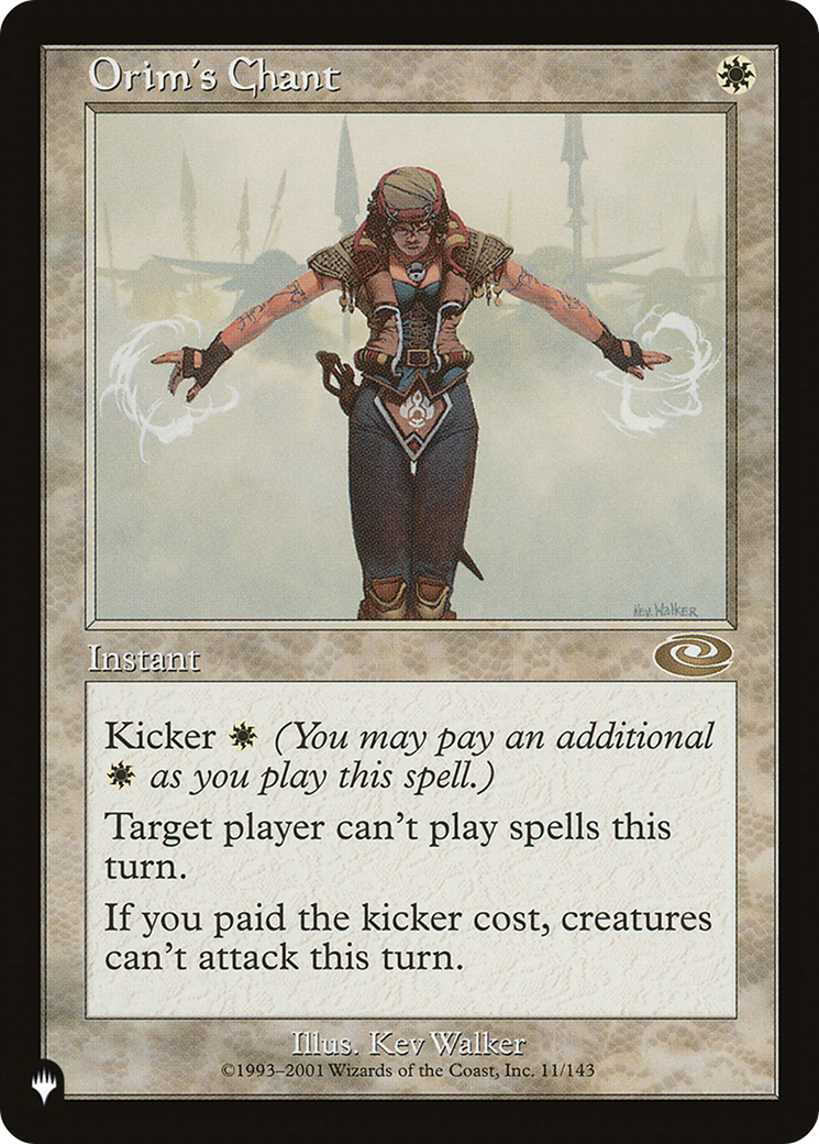 Magic: The Gathering - Orim's Chant - The List