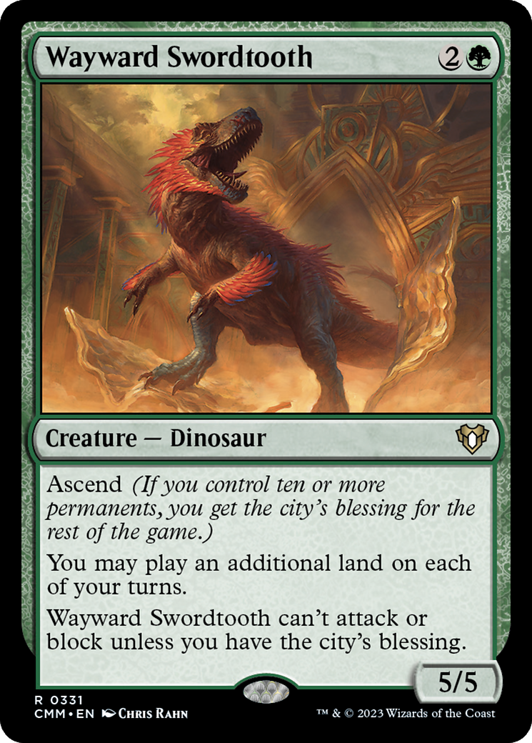 Magic: The Gathering - Wayward Swordtooth Foil - Commander Masters