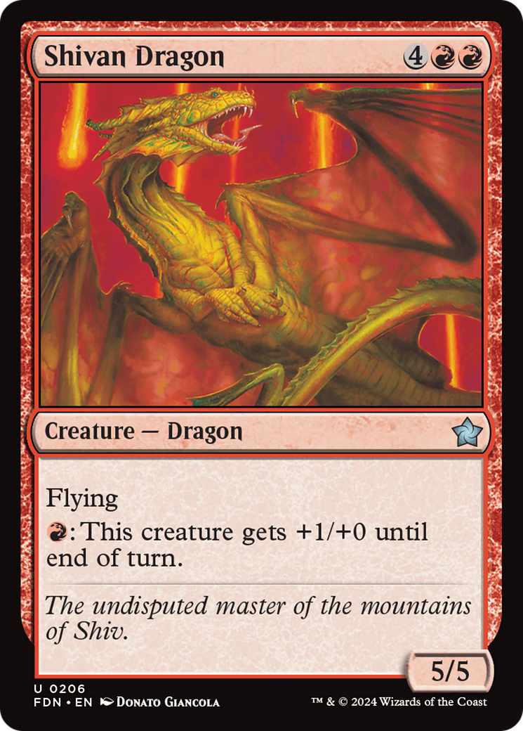 Magic: The Gathering - Shivan Dragon Foil - Foundations