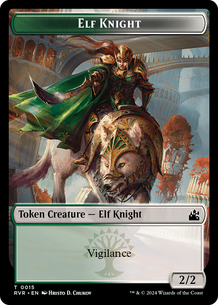 Magic: The Gathering - Elf Knight Token - Ravnica Remastered Tokens