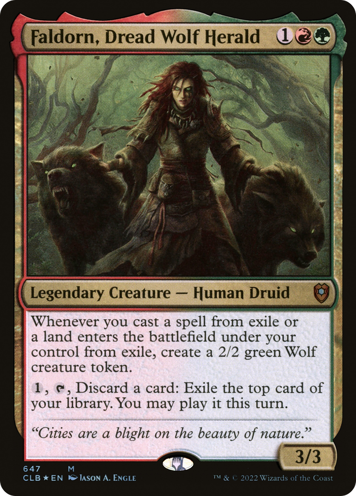 Magic: The Gathering - Faldorn, Dread Wolf Herald Foil - Commander Legends: Battle for Baldur's Gate