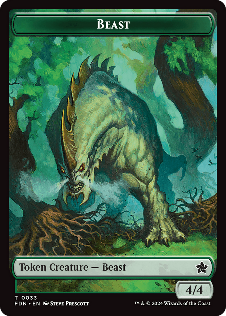 Magic: The Gathering - Beast Token - Foundations Tokens