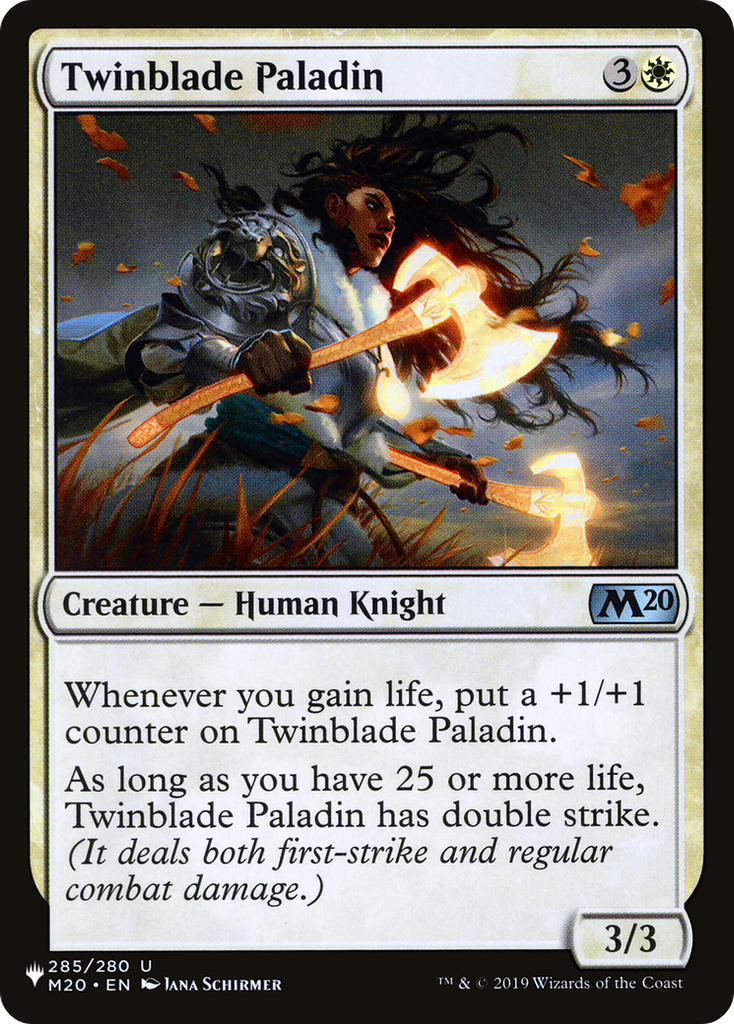 Magic: The Gathering - Twinblade Paladin - The List