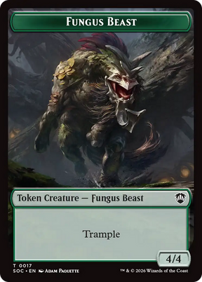 Magic: The Gathering - Fungus Beast Token - Secrets of Strixhaven Commander Tokens