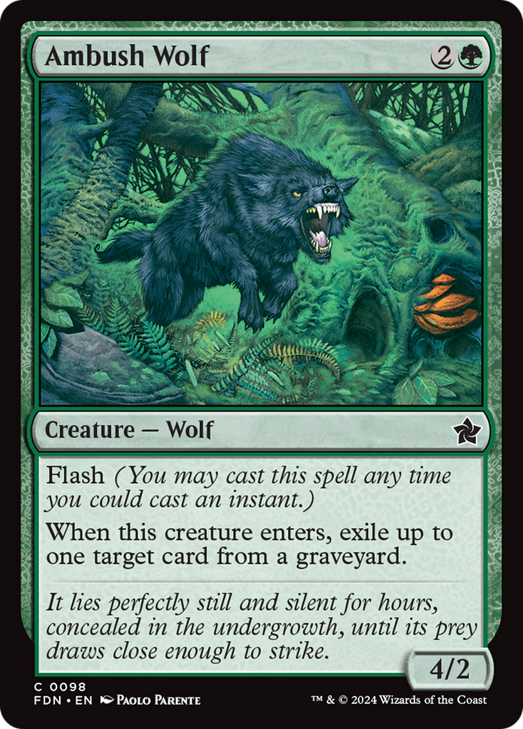 Magic: The Gathering - Ambush Wolf Foil - Foundations