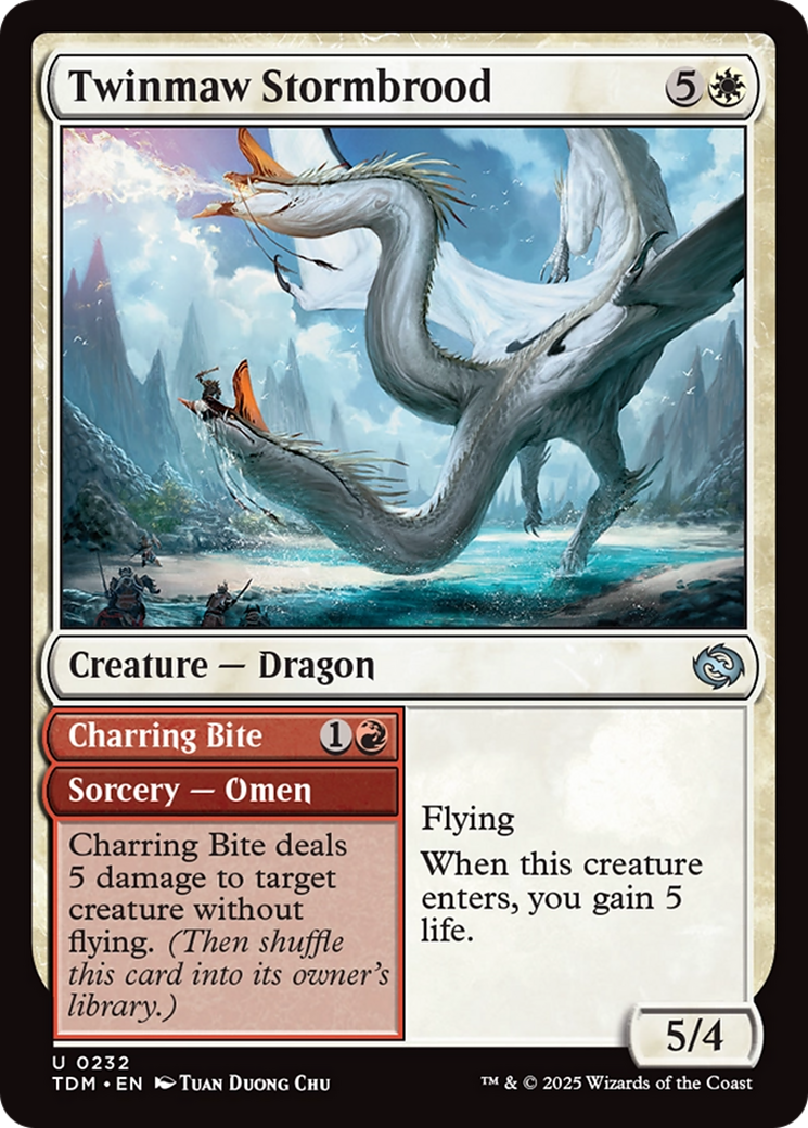 Magic: The Gathering - Twinmaw Stormbrood // Charring Bite Foil - Tarkir: Dragonstorm