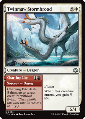 Magic: The Gathering - Twinmaw Stormbrood // Charring Bite Foil - Tarkir: Dragonstorm