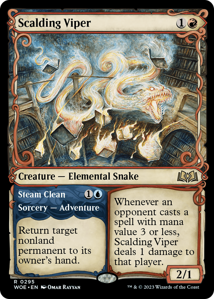 Magic: The Gathering - Scalding Viper // Steam Clean Foil - Wilds of Eldraine