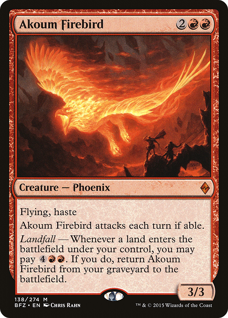 Magic: The Gathering - Akoum Firebird Foil - Battle for Zendikar