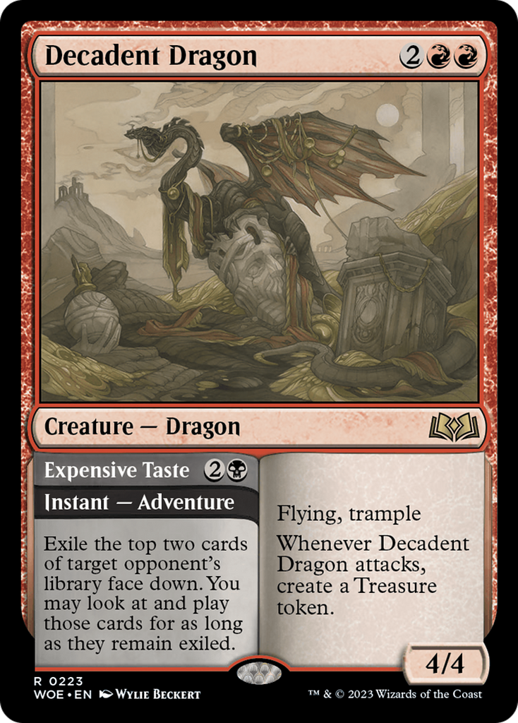 Magic: The Gathering - Decadent Dragon // Expensive Taste - Wilds of Eldraine