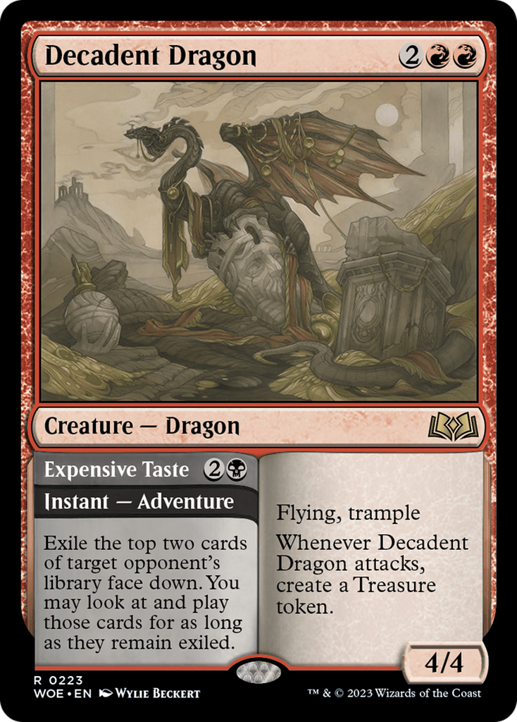 Magic: The Gathering - Decadent Dragon // Expensive Taste Foil - Wilds of Eldraine