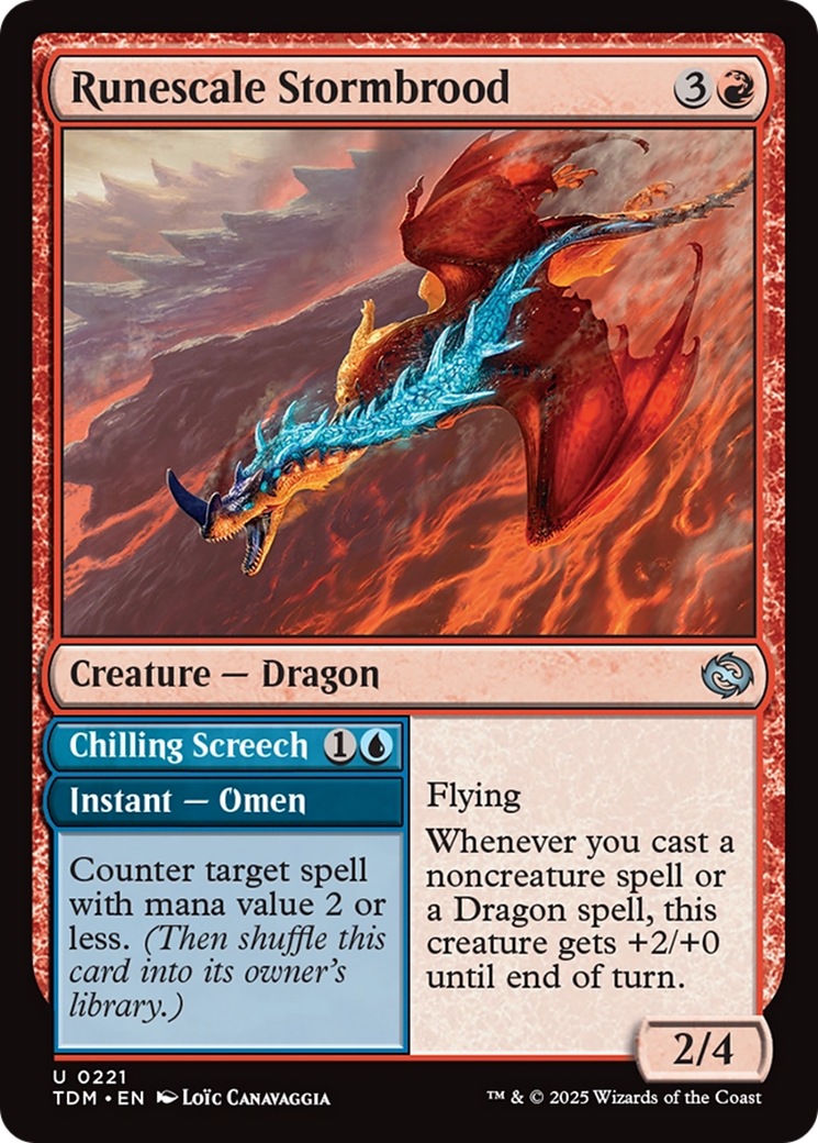 Magic: The Gathering - Runescale Stormbrood // Chilling Screech Foil - Tarkir: Dragonstorm