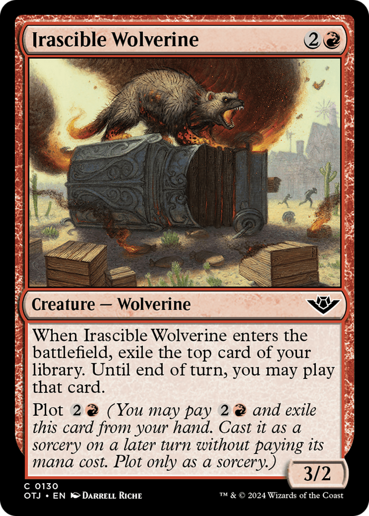 Magic: The Gathering - Irascible Wolverine - Outlaws of Thunder Junction